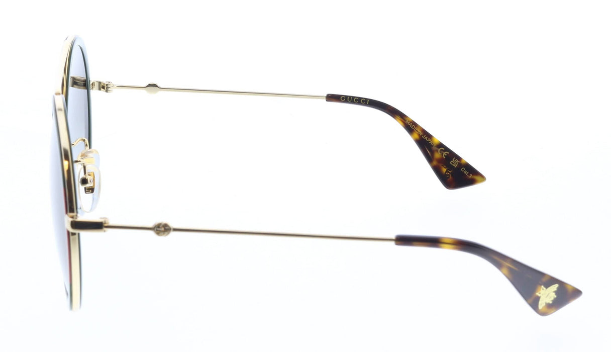 Gucci GG0061S-003  Round Sunglasses with Signature Green-Red Accents