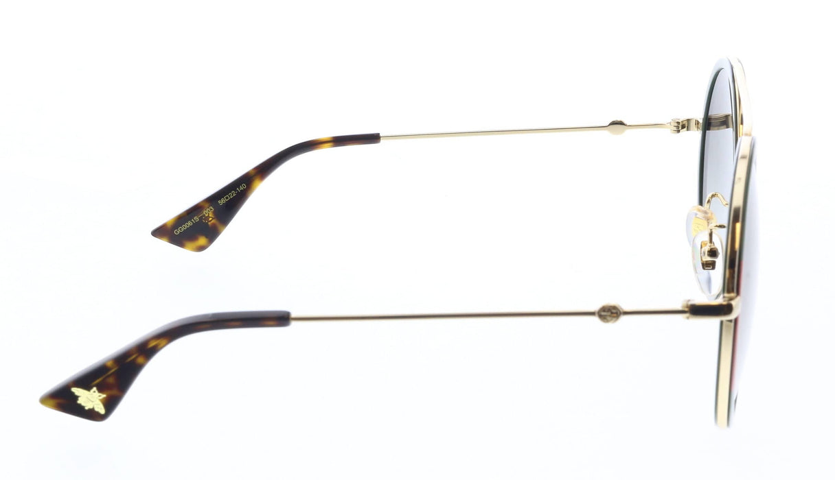 Gucci GG0061S-003  Round Sunglasses with Signature Green-Red Accents