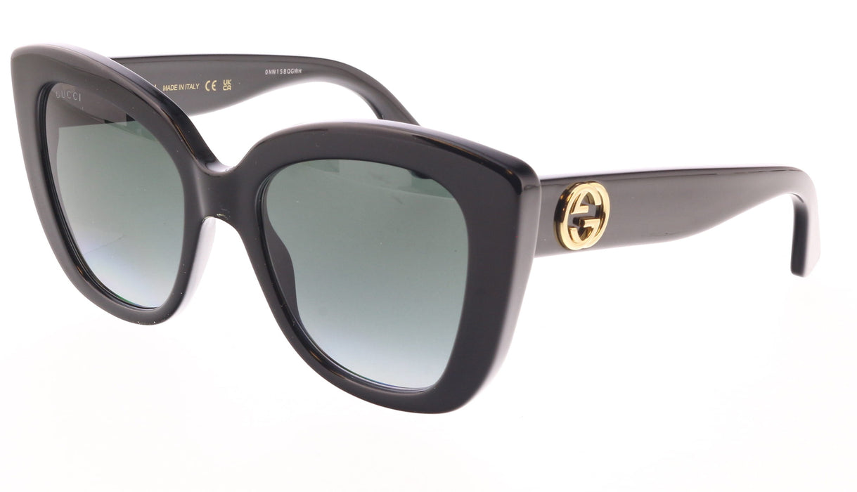 Gucci GG0327S-001 Oversized Black Cat-Eye Sunglasses