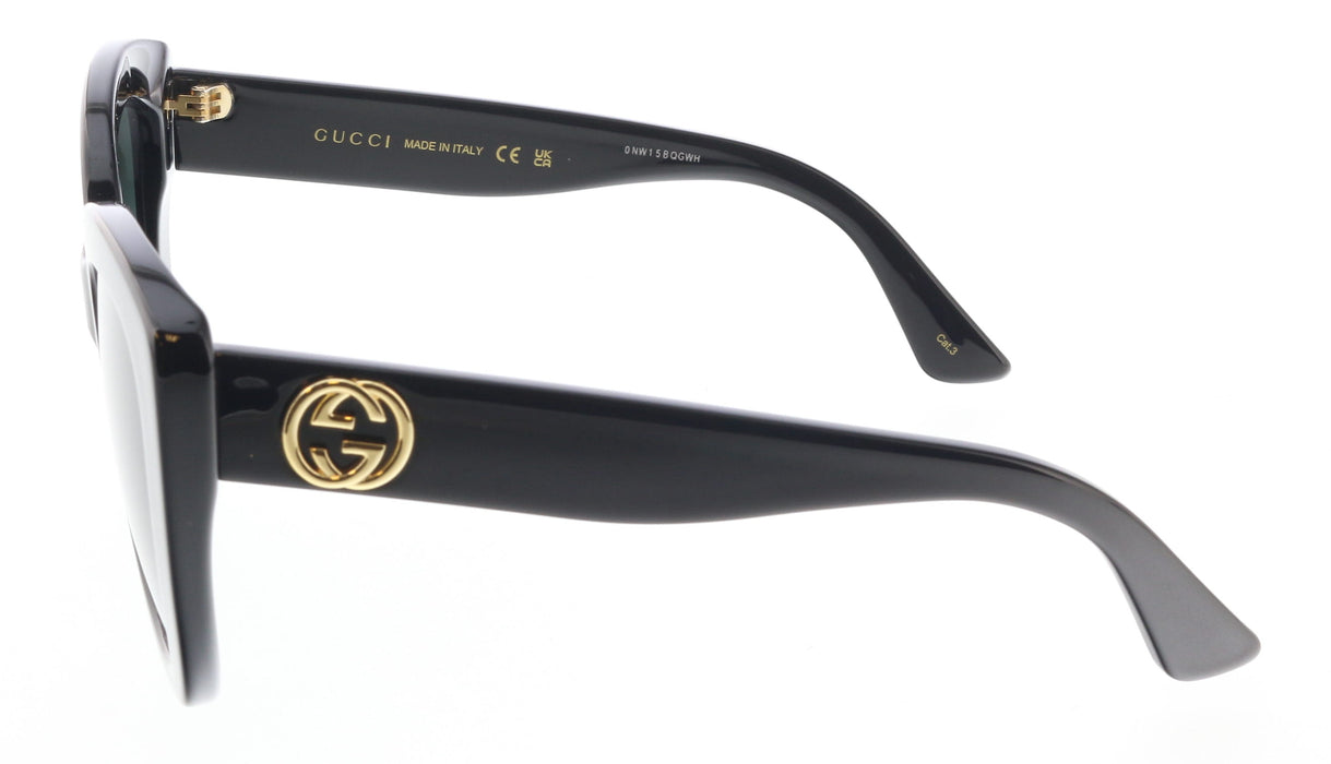 Gucci GG0327S-001 Oversized Black Cat-Eye Sunglasses