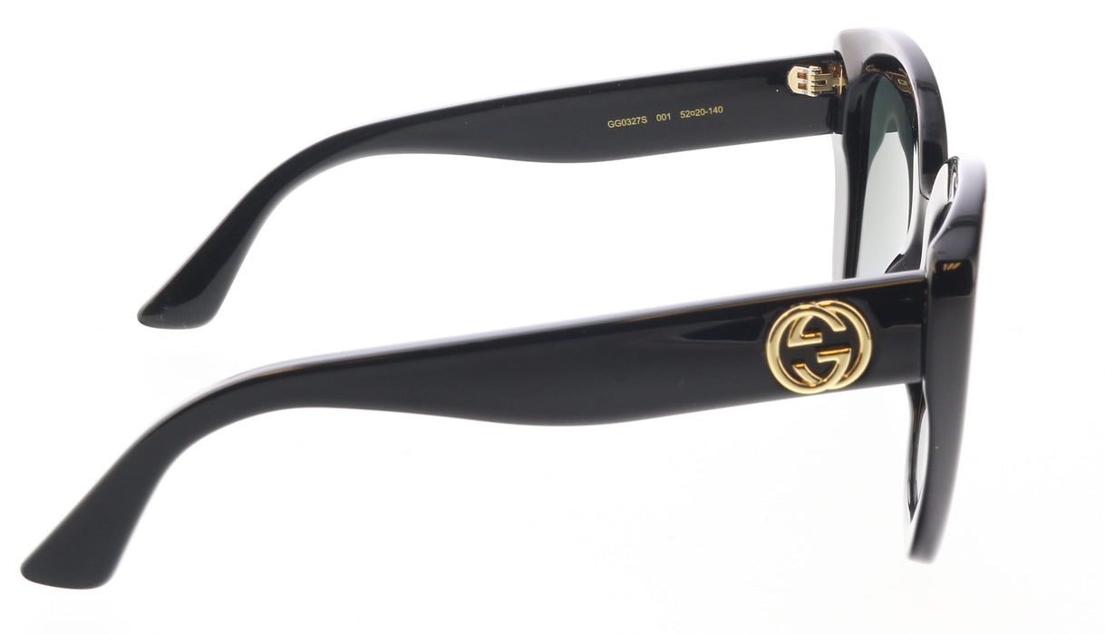Gucci GG0327S-001 Oversized Black Cat-Eye Sunglasses