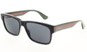 Gucci GG0340S-006 Rectangle Frame Sunglasses with Green-Red Detail