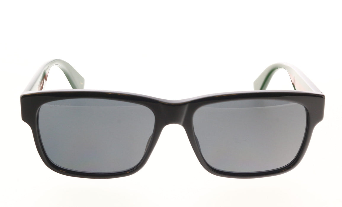 Gucci GG0340S-006 Rectangle Frame Sunglasses with Green-Red Detail