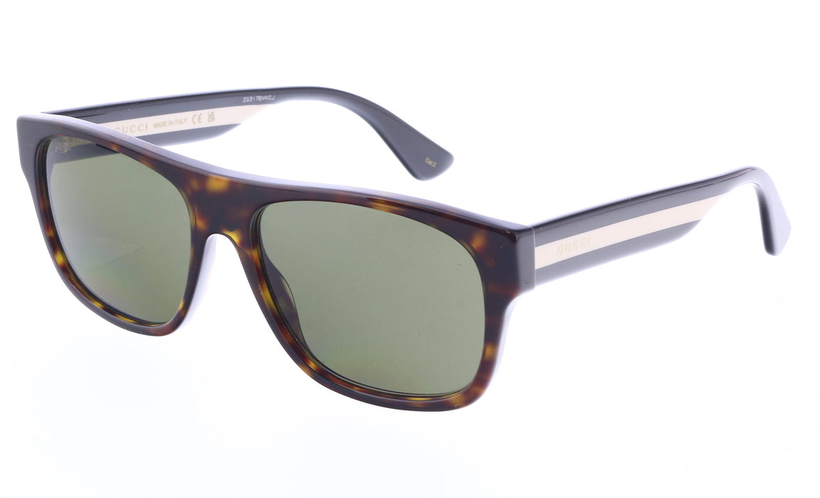 Gucci GG0341S-003 Tortoiseshell Square Sunglasses with Beige Accent