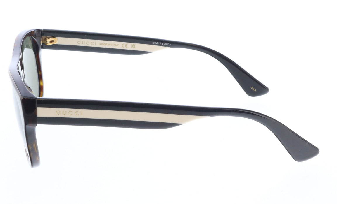 Gucci GG0341S-003 Tortoiseshell Square Sunglasses with Beige Accent