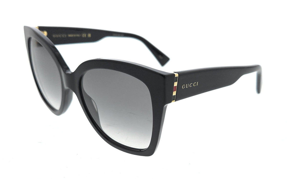 Gucci GG0459S-001 Oversized Black Square Sunglasses with Stripe Accent