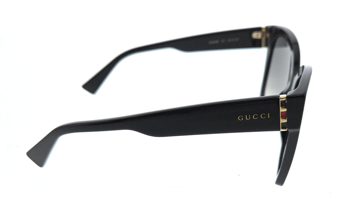 Gucci GG0459S-001 Oversized Black Square Sunglasses with Stripe Accent