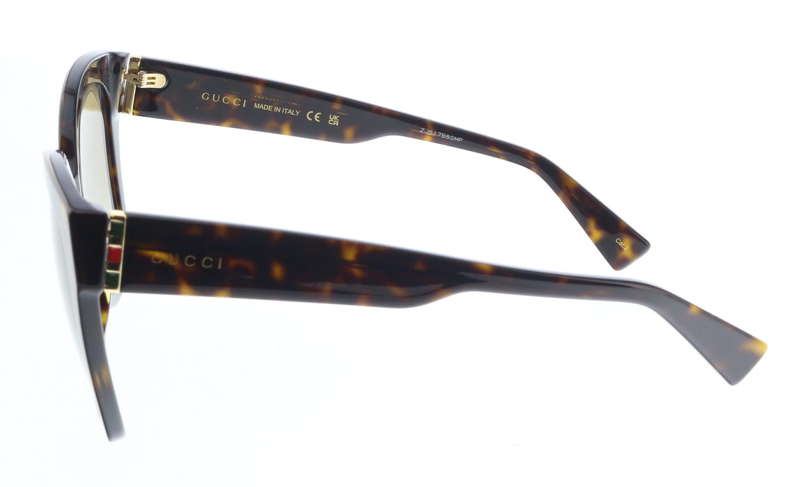 Gucci GG0459S-002 Tortoiseshell Oversized Sunglasses with Signature Stripe
