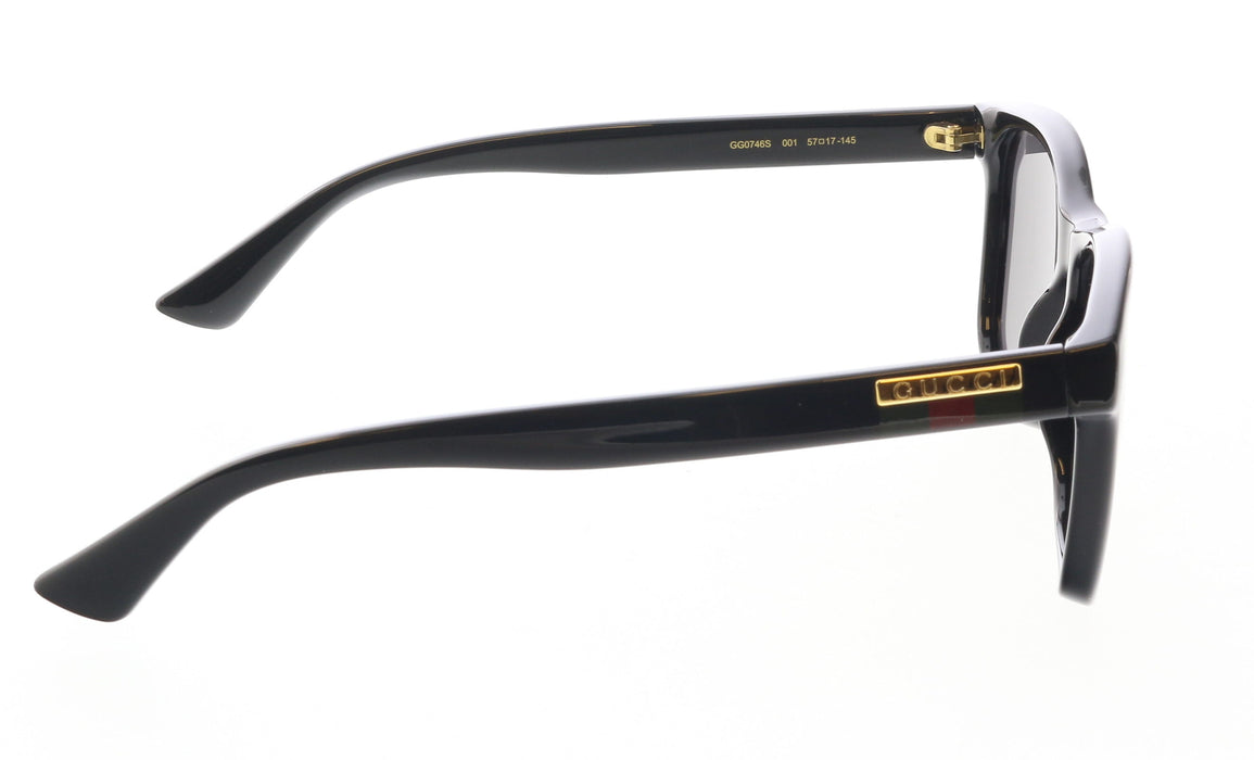Gucci GG0746S-001 Matte Black Square Sunglasses with Grey Lenses