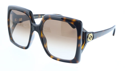 Gucci GG0876S-002  Oversized Square Tortoiseshell Sunglasses with Gold Logo