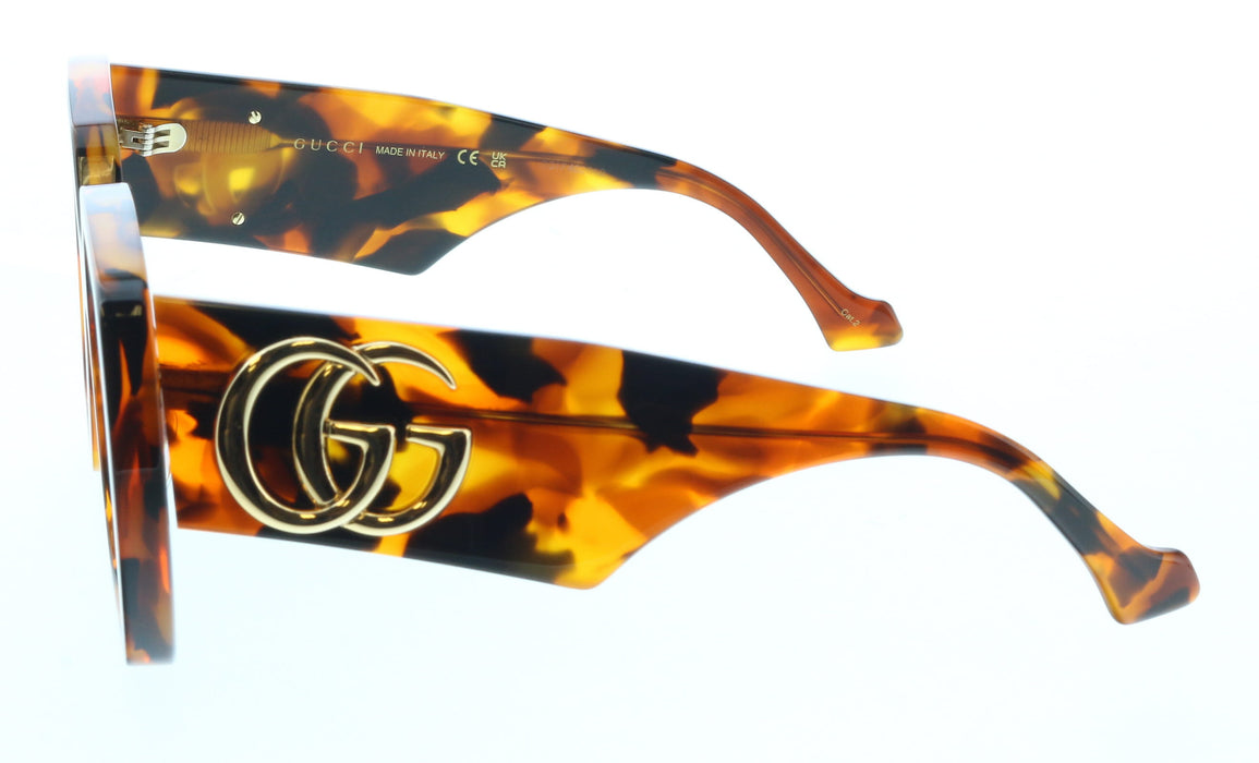 Gucci GG0956S-007 Bold Square Havana Sunglasses with Oversized Brown Lenses