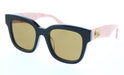 Gucci GG0998S-005 Bold Square Sunglasses with Glossy Black Frame and Pink Marble