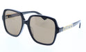 Gucci GG1189S-001 Oversized Black Square Sunglasses with Gold Cutout Temples and