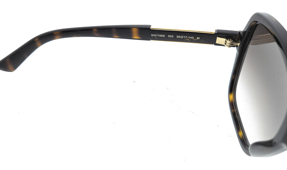 Gucci GG1189S-003 Oversized Square Brown Gradient Sunglasses Luxury Statement
