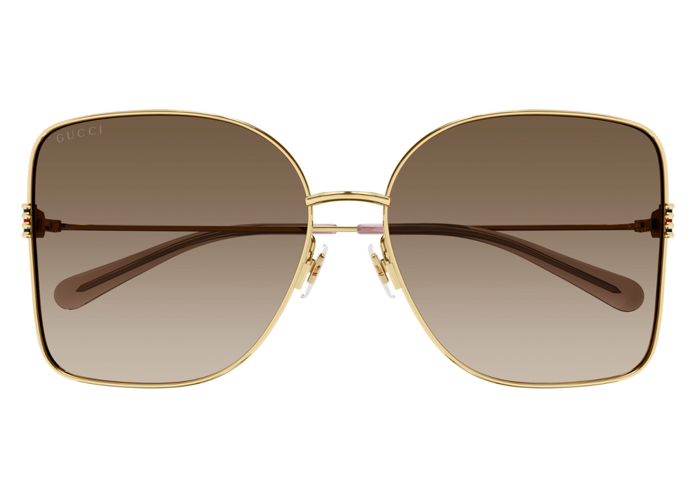 Gucci GG1282SA-003 Gold Frame Oversized Butterfly Sunglasses with Gradient Brown