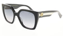 Gucci GG1300S-004 Bold Oversized Black Cat-Eye Sunglasses with Gold Emblem and W