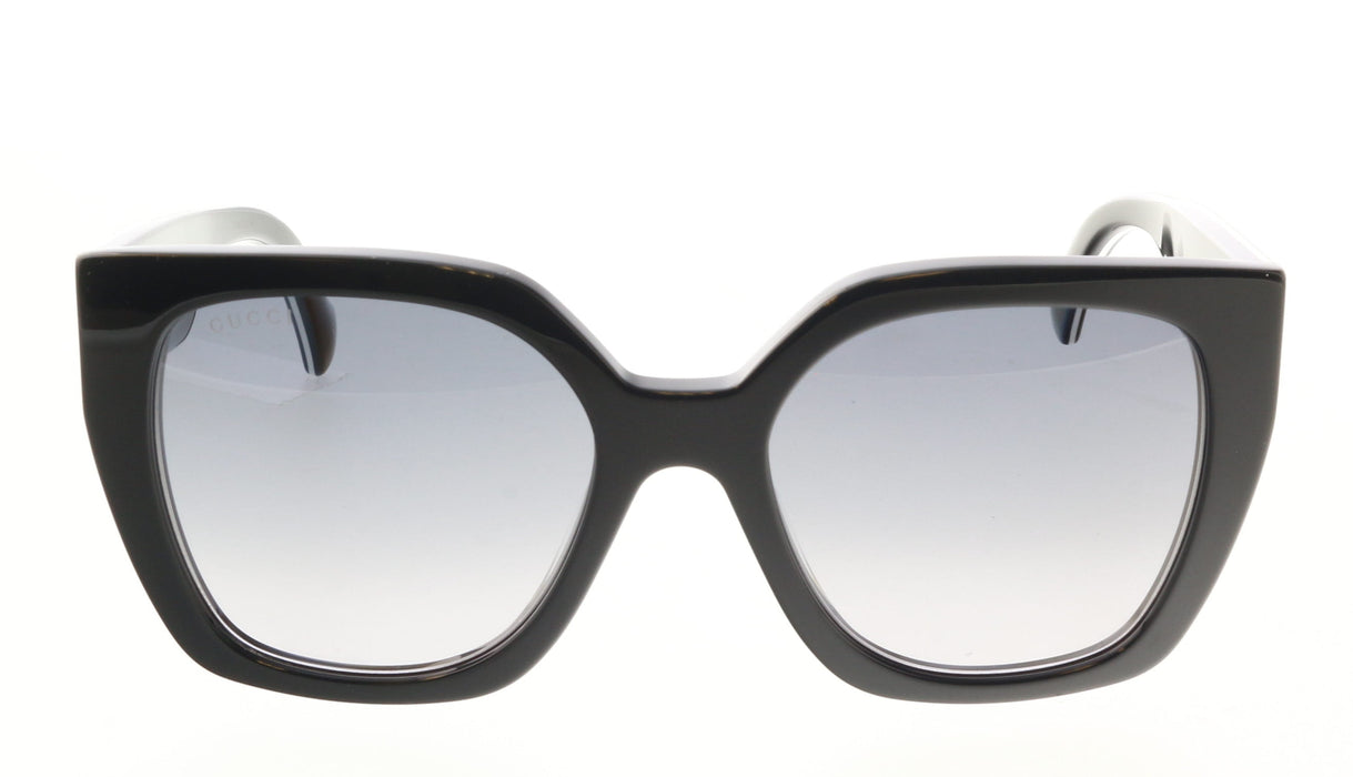 Gucci GG1300S-004 Bold Oversized Black Cat-Eye Sunglasses with Gold Emblem and W