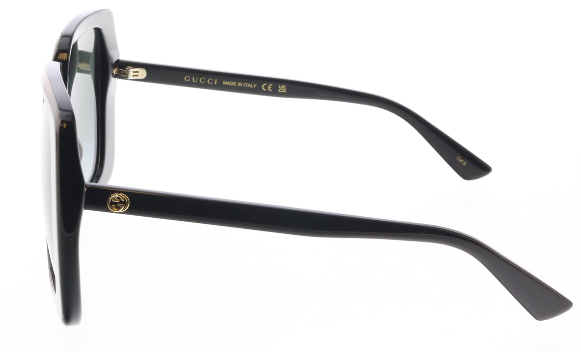 Gucci GG1314S-001 Bold Oversized Square Sunglasses with Gradient Blue Lenses and