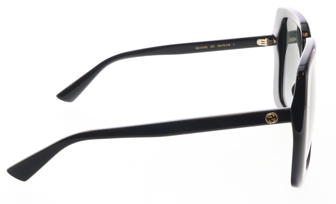 Gucci GG1314S-001 Bold Oversized Square Sunglasses with Gradient Blue Lenses and