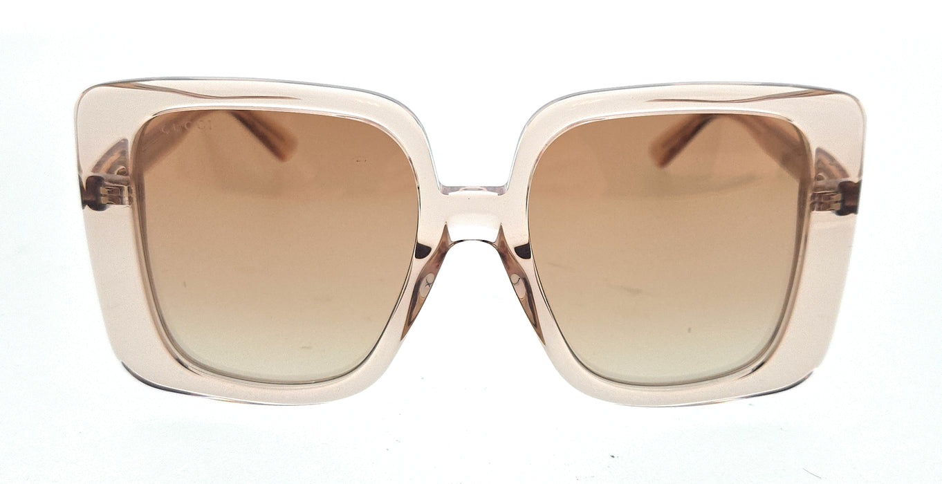 Gucci GG1314S-005 Chic Oversized Square Sunglasses with Gradient Gold Mirror Len