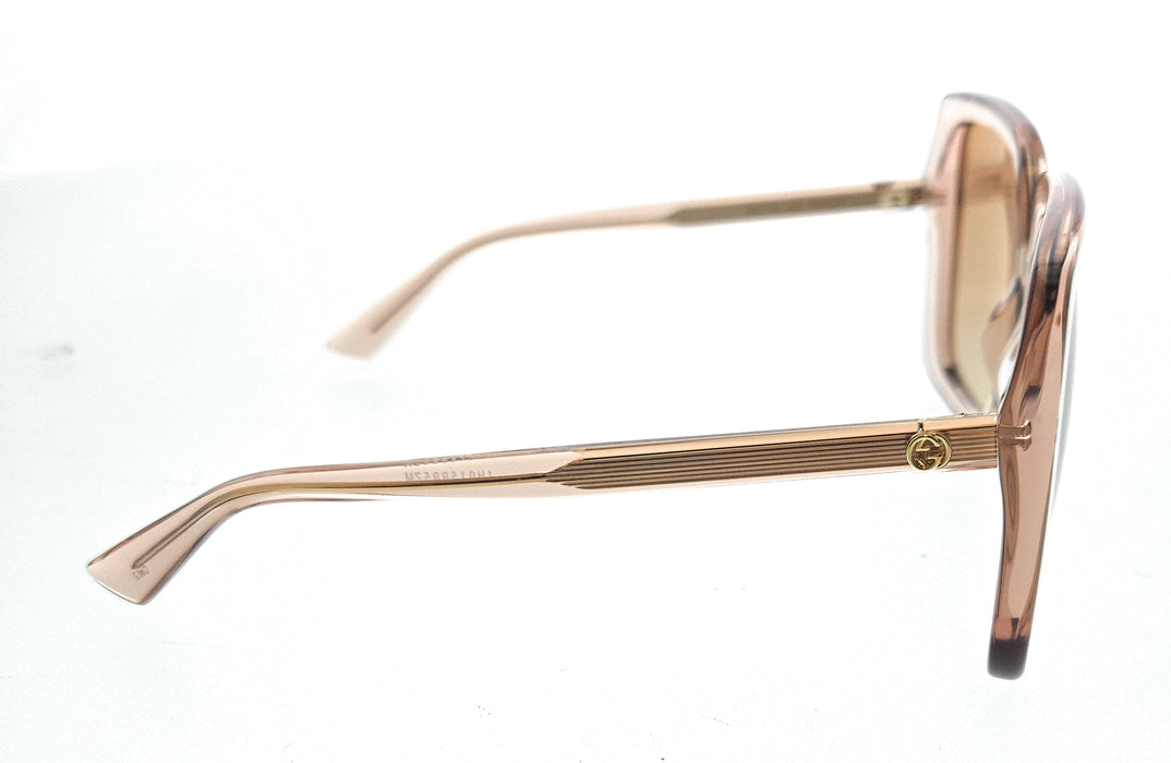 Gucci GG1314S-005 Chic Oversized Square Sunglasses with Gradient Gold Mirror Len