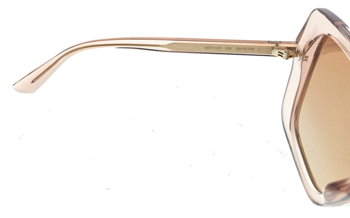 Gucci GG1314S-005 Chic Oversized Square Sunglasses with Gradient Gold Mirror Len