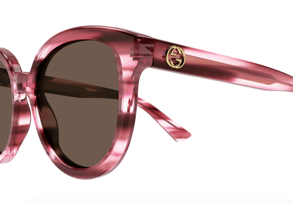 Gucci GG1315S-003  Oversized Pink Acetate Sunglasses with Gold-Tone Detail