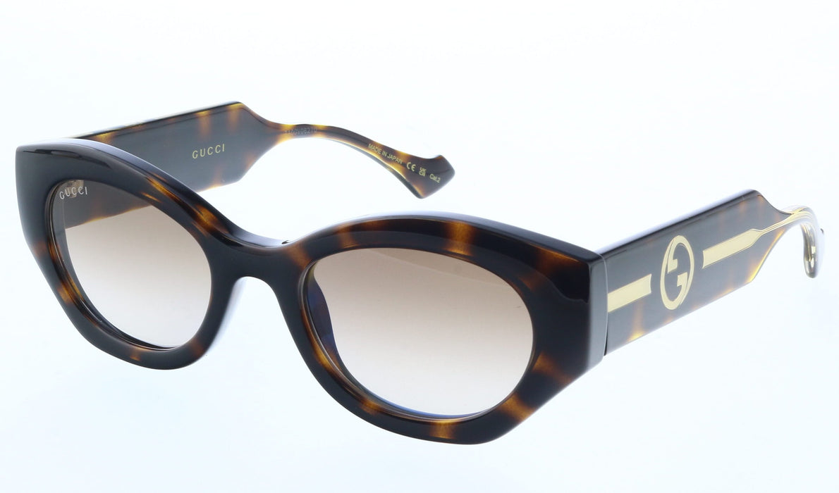 Gucci GG1553S-002 Havana & Crystal round Ladies Sunglasses