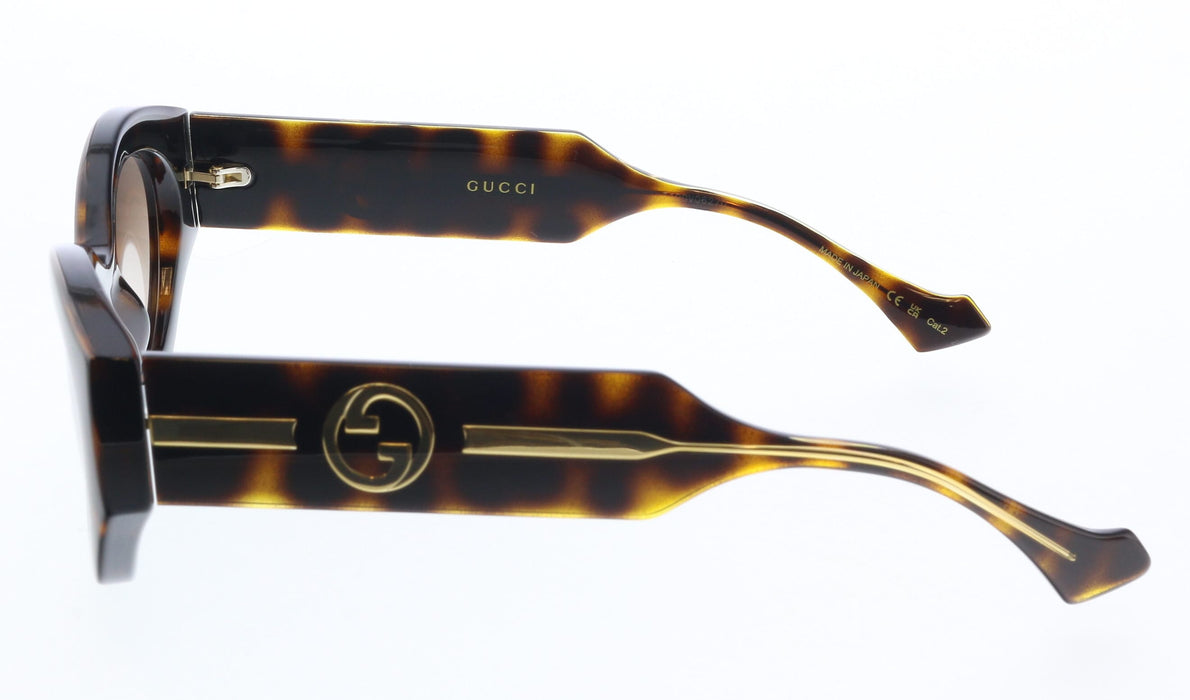 Gucci GG1553S-002 Havana & Crystal round Ladies Sunglasses