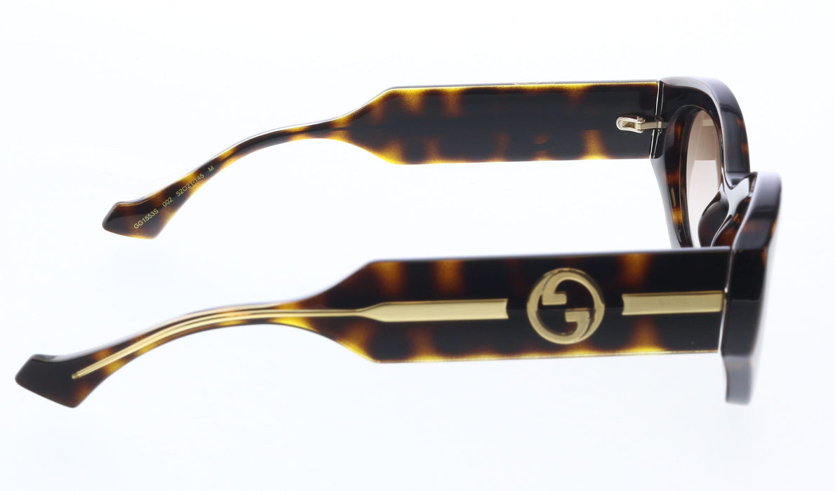 Gucci GG1553S-002 Havana & Crystal round Ladies Sunglasses