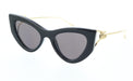 Gucci GG1565S-001  Black & Gold Cat-Eye Sunglasses with Grey Lenses