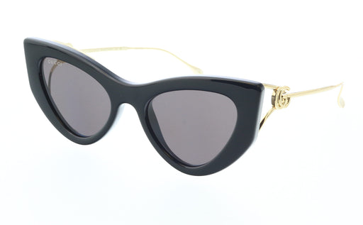 Gucci GG1565S-001  Black & Gold Cat-Eye Sunglasses with Grey Lenses