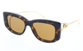 Gucci GG1566S-002 Havana and Gold cat eye - squared Ladies Sunglasses
