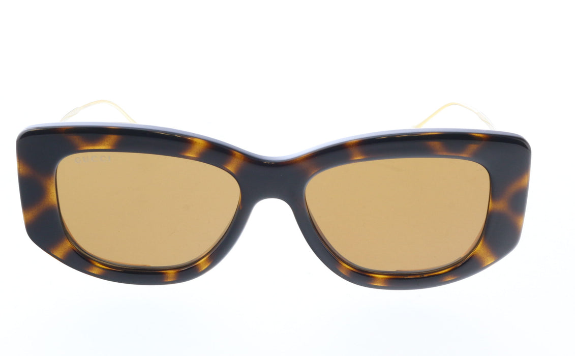 Gucci GG1566S-002 Havana and Gold cat eye - squared Ladies Sunglasses