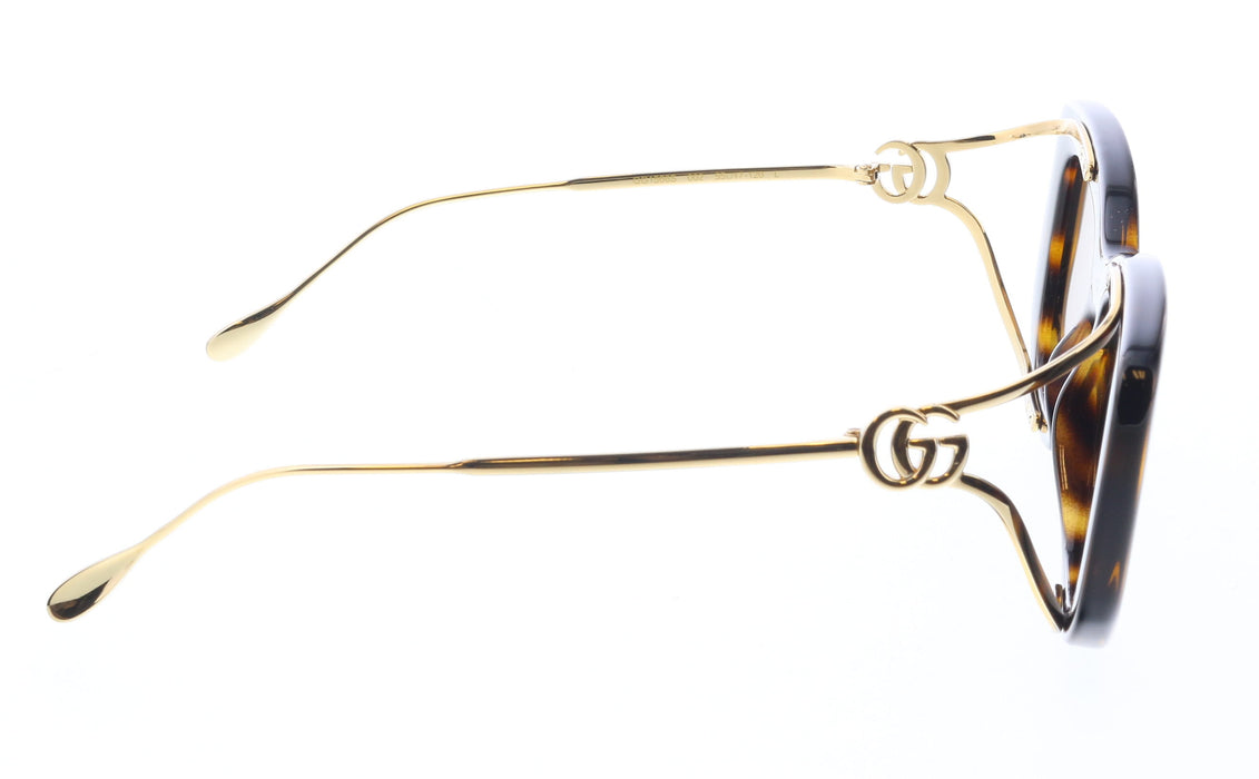 Gucci GG1566S-002 Havana and Gold cat eye - squared Ladies Sunglasses