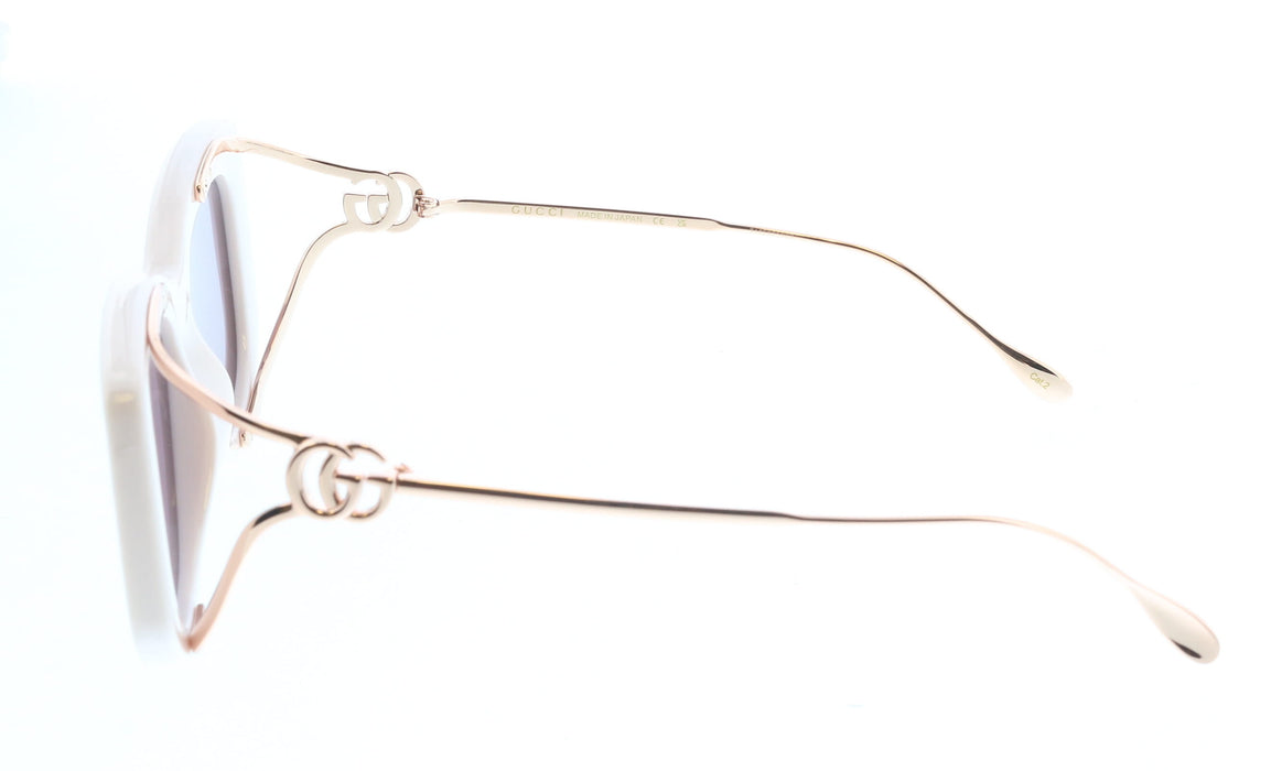 Gucci GG1566S-003 Ivory front with gold metal cat eye - squared Ladies Sunglasses