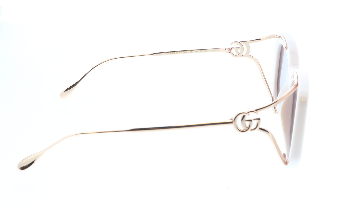 Gucci GG1566S-003 Ivory front with gold metal cat eye - squared Ladies Sunglasses