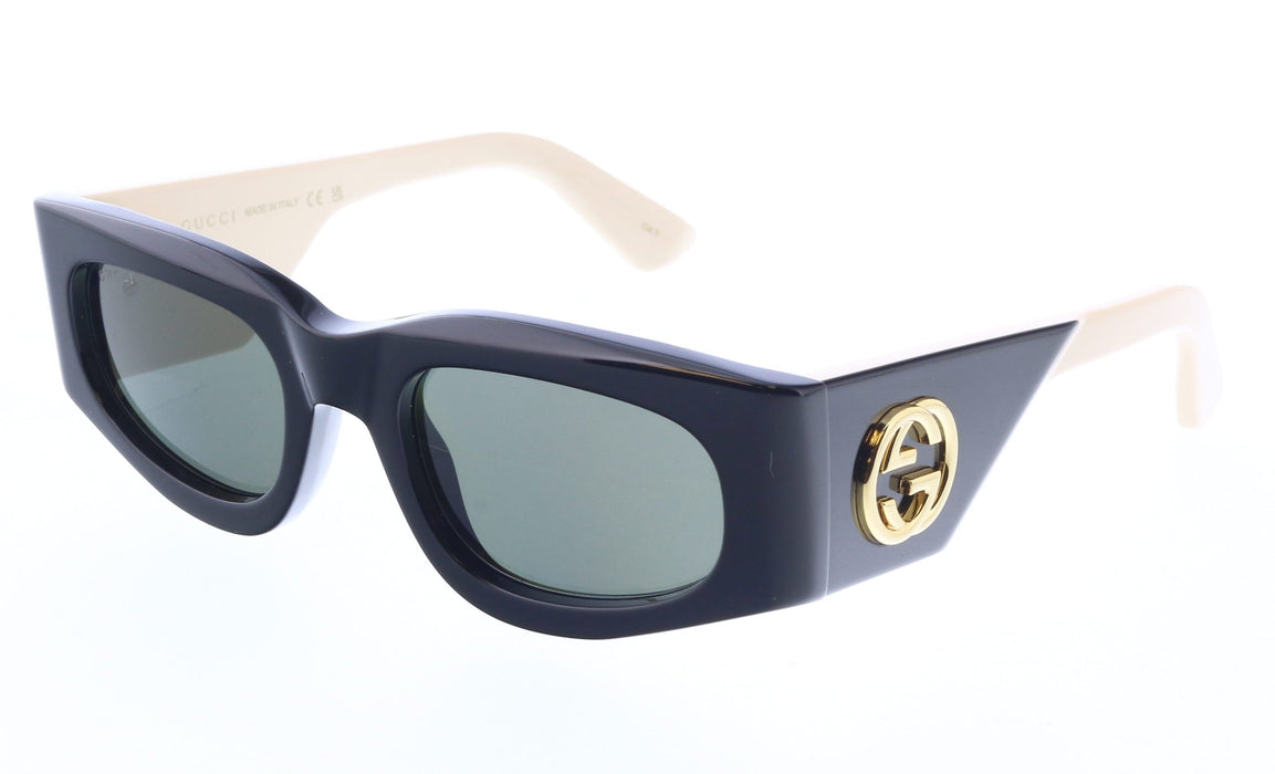 Gucci GG1664S-001 Black & Ivory square Ladies Sunglasses