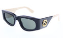 Gucci GG1664S-001 Black & Ivory square Ladies Sunglasses