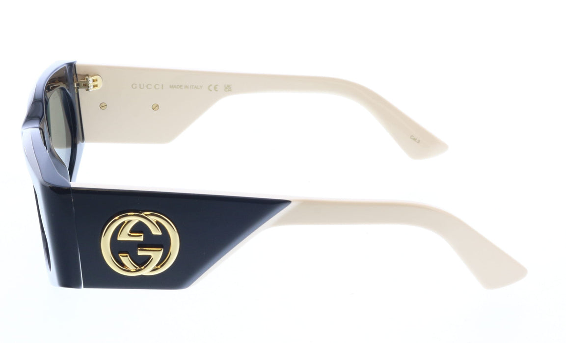 Gucci GG1664S-001 Black & Ivory square Ladies Sunglasses