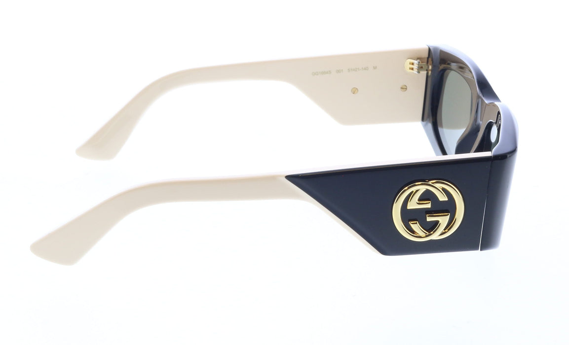 Gucci GG1664S-001 Black & Ivory square Ladies Sunglasses