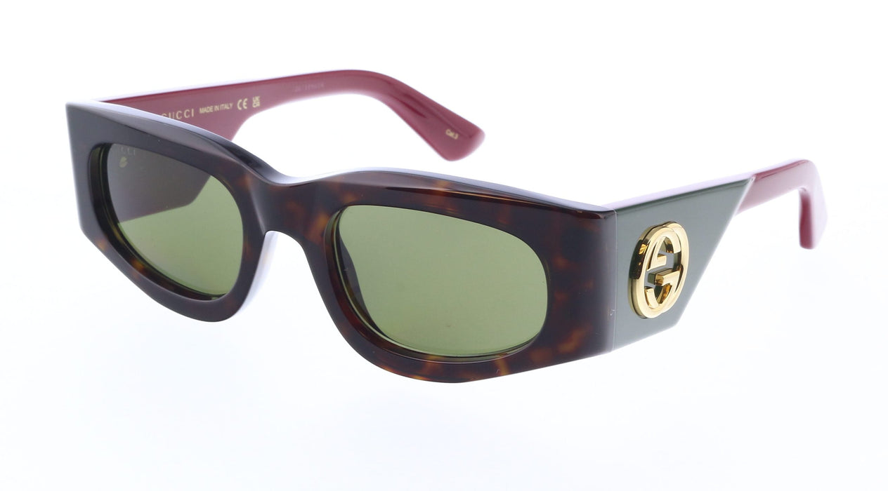 Gucci GG1664S-002 Havana & red square Ladies Sunglasses