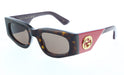 Gucci GG1664S-004 Havana&red square Ladies Sunglasses