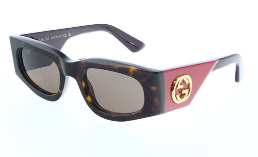 Gucci GG1664S-004 Havana&red square Ladies Sunglasses