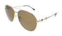 Gucci GG1698S-002 Gold aviator Ladies Sunglasses