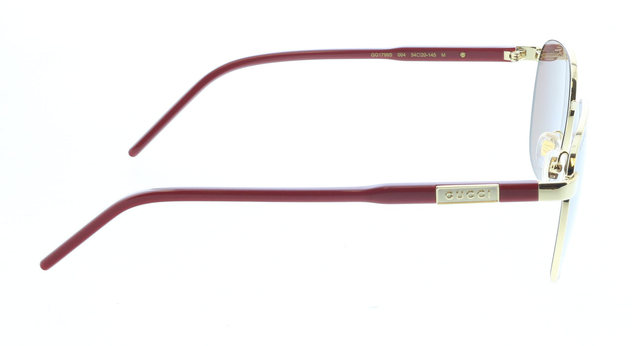 Gucci GG1799S-004 BURGUNDY & Gold round Mens Sunglasses