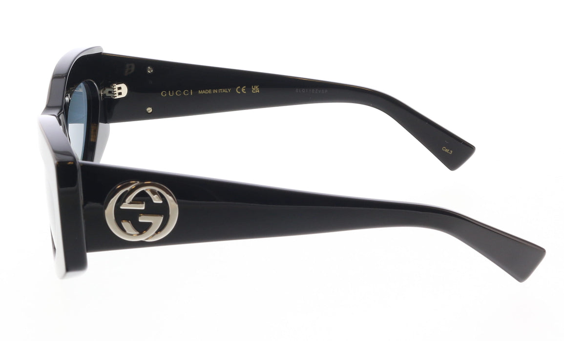 Gucci GG1843S-001  Glossy Black Oversized Cat-Eye Sunglasses