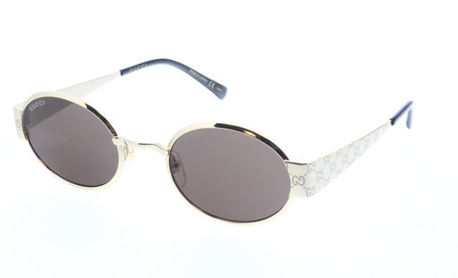 Gucci GG1854S-005  Oval Gold Sunglasses with Rich Brown Lenses