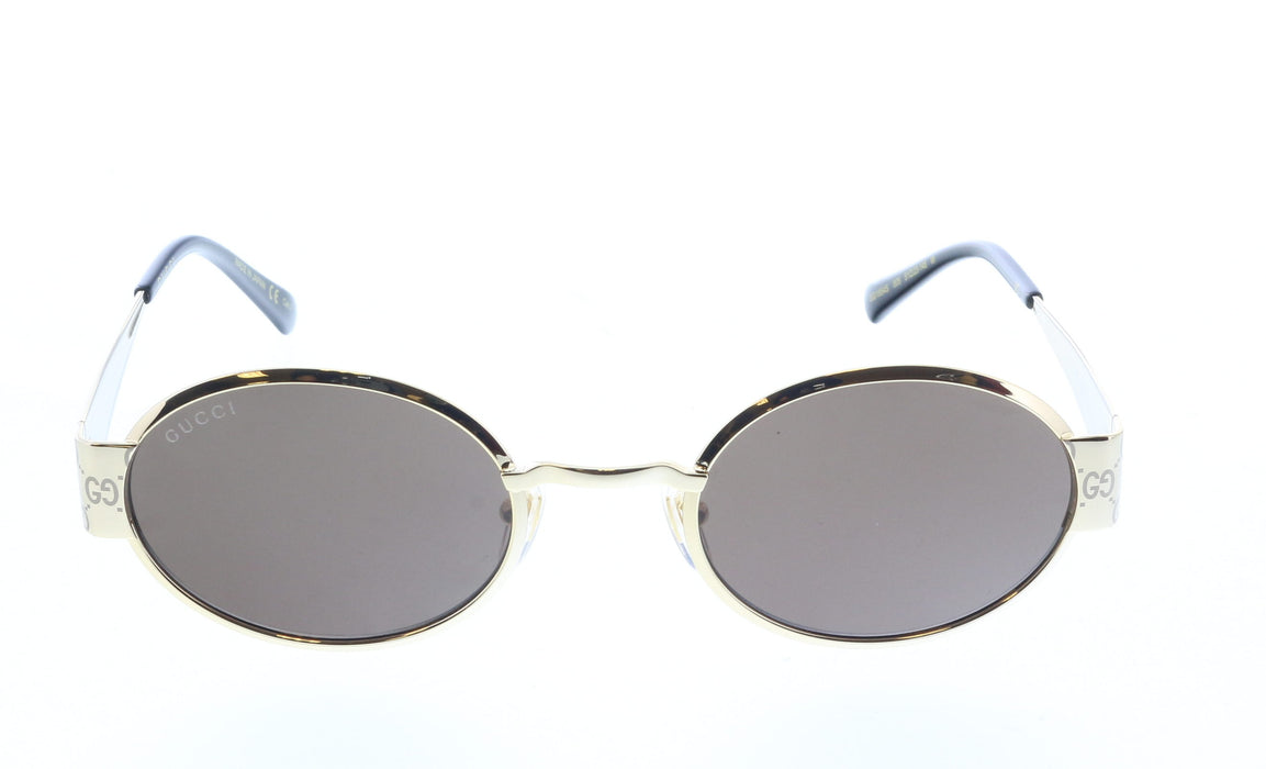 Gucci GG1854S-005  Oval Gold Sunglasses with Rich Brown Lenses