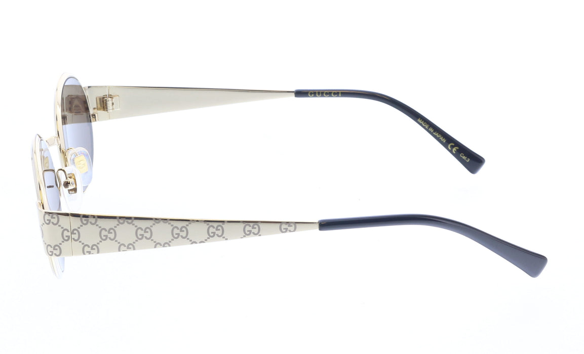 Gucci GG1854S-005  Oval Gold Sunglasses with Rich Brown Lenses